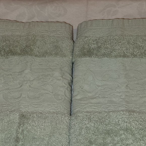 4pc Mint Green Wellesley Manor Bath Hand Towels. - Picture 4 of 7